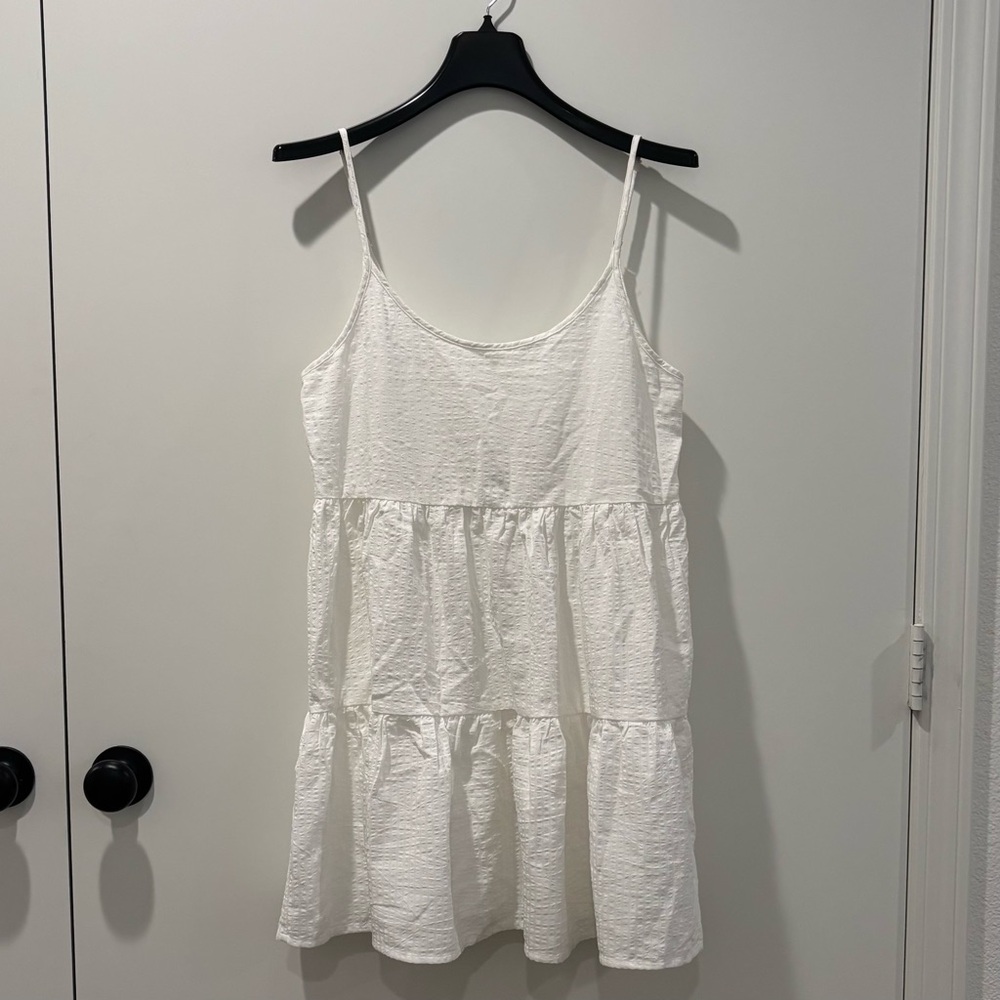 Cotton On White Summer Tiered Mini Dress Small